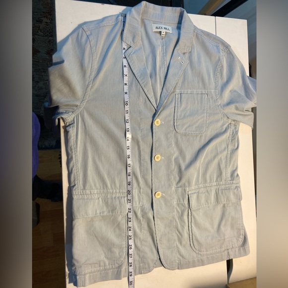 Alex Mill Men’s Striped Lightweight Jacket Button Closure 3 Pockets Sz Medium - Picture 14 of 15